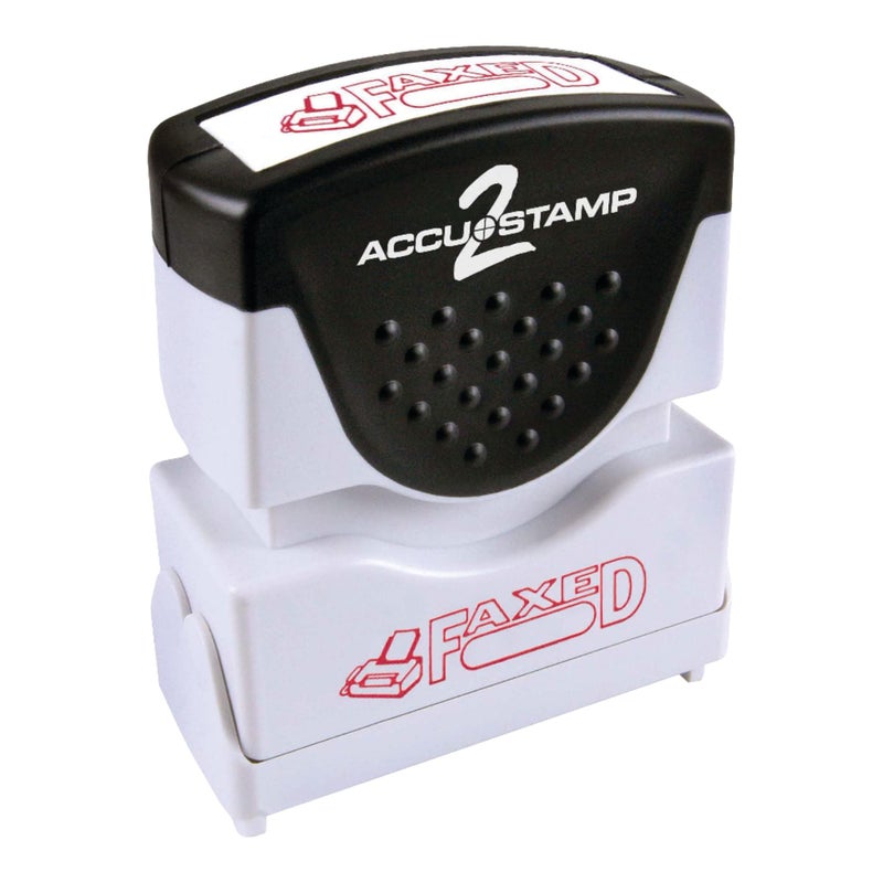 AccuStamp2 Faxed Stamp, Shutter Pre-Inked One-Color FAXED Stamp, 1/2" x 1-5/8" Impression, Red Ink - Image 1